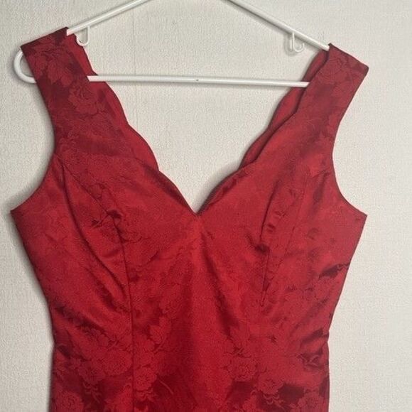 Vintage Roberta Red Floral Holiday Cocktail Party Mini Dress Women Size 5/6 - Picture 6 of 11